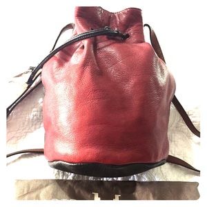 Halston heritage bucket leather bag